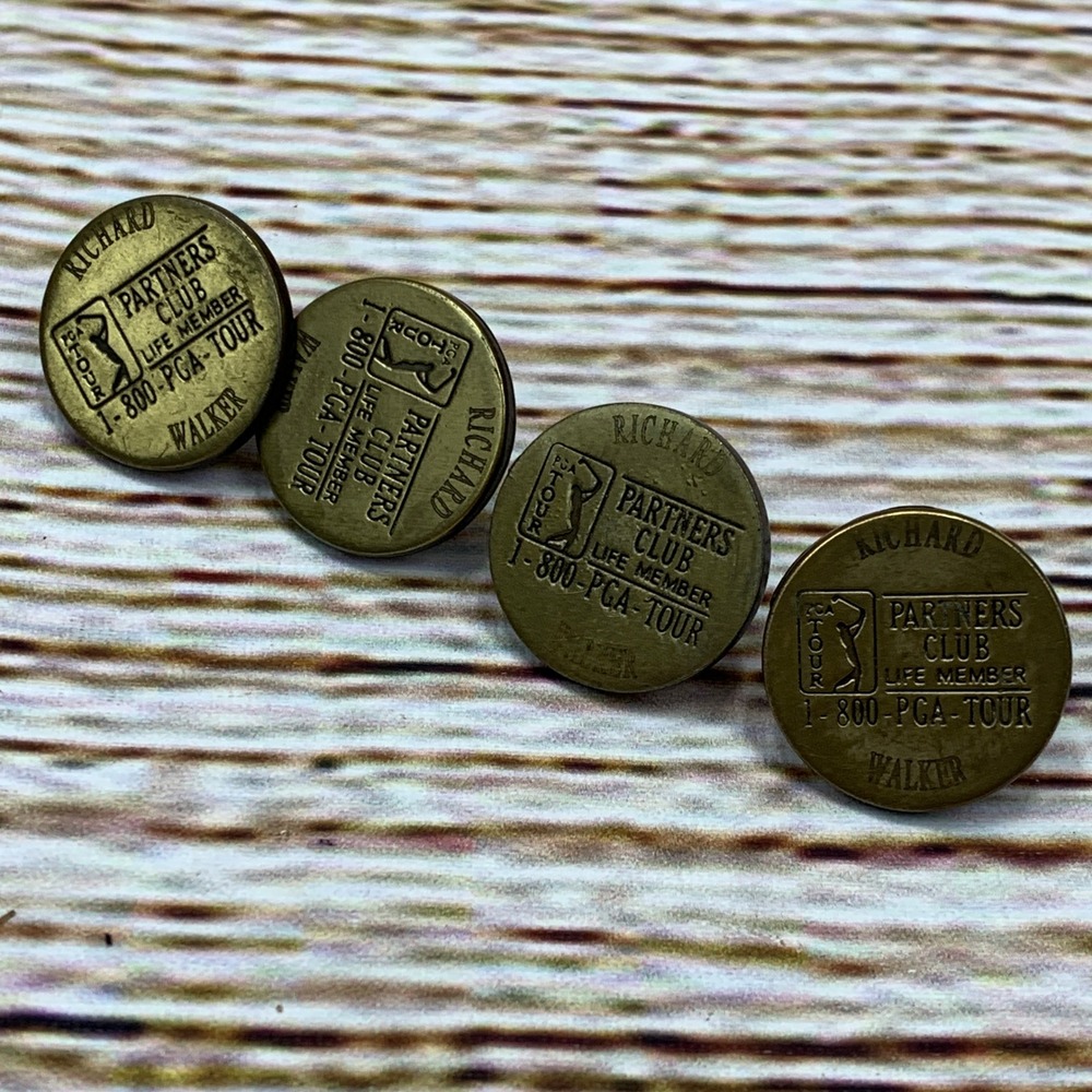 PGA Tour Partners Club Life Member Golf Ball Markers [Lot of 4] "Richard Walker"